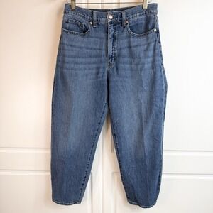 Evereve Ever Vintage Barrel Jean size 30 Dark Blue Denim Ankle Length